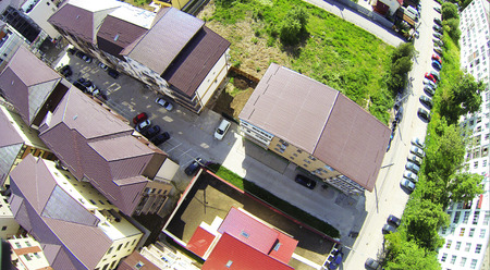 Aerial photo with houses の写真素材