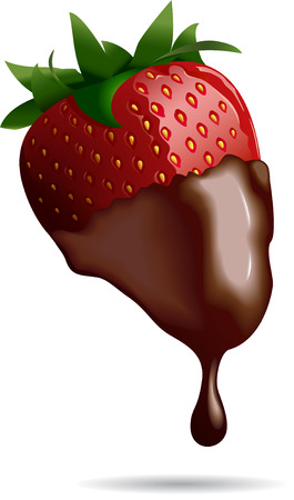 chocolate covered strawberryのイラスト素材
