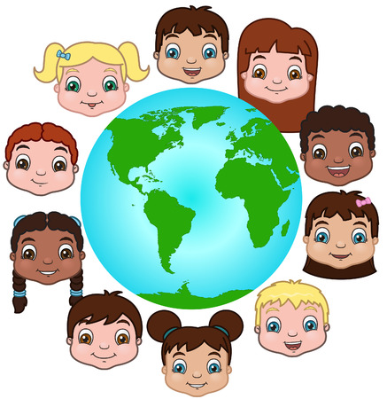 Children around the world illustrationのイラスト素材