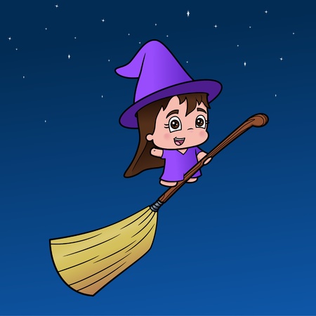 little girl witch のイラスト素材