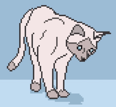 Pixel cat illustrationのイラスト素材
