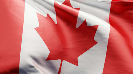 canada national flag, 3d renderingの写真素材