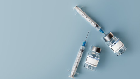 vaccine and injection, 3d renderingの写真素材
