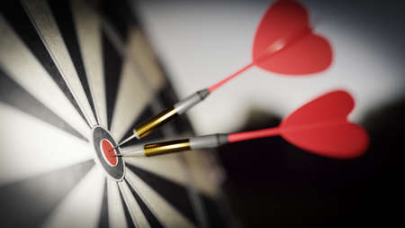 dartboard and arrow, 3d renderingの写真素材