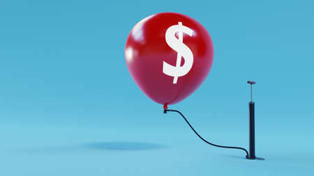 inflation concept image, 3d renderingの写真素材