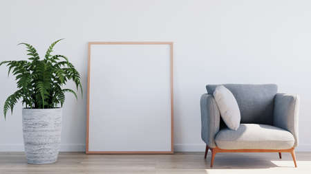 Photo frame Mockup Interior template, 3d