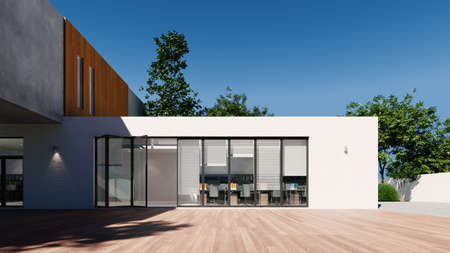 modern architecture exterior, 3d renderingの写真素材