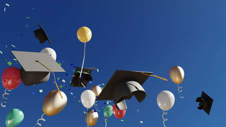 graduation celebration concept image, 3dの写真素材