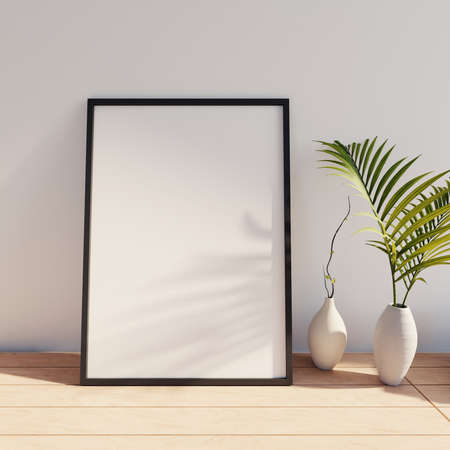 photo frame interior mock up, 3dの写真素材