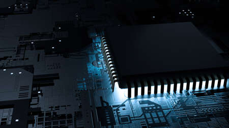 micro processor on main board concept imageの写真素材