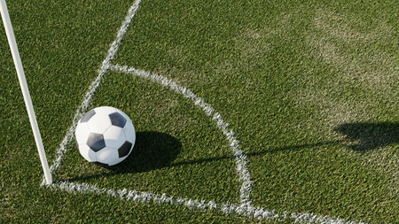 football corner kick 3dの写真素材