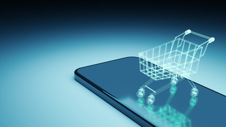 shopping cart concept,3dの写真素材