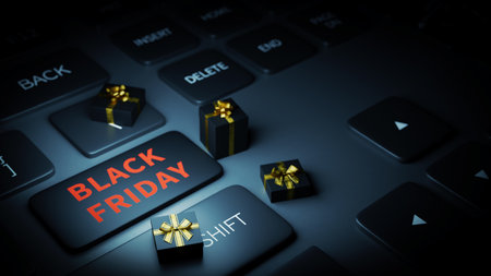 black friday shopping concept, 3dの写真素材