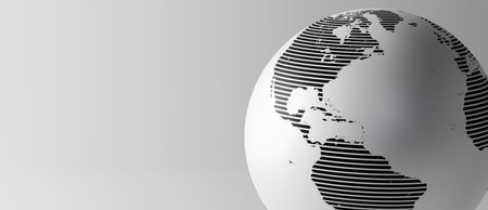 3d sphere earth world map background, 3d renderingの写真素材