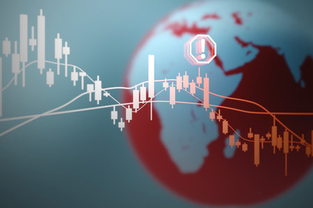 global stock bear market warning background, 3d renderingの写真素材