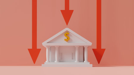 Bank failure or financial crisis concept background, 3d renderingの写真素材