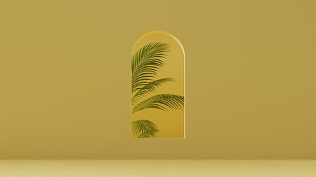 geometry shape and nature plant colorful background, 3d renderingの写真素材