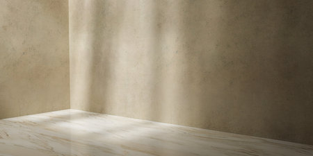 simple and minimal podium background with soft shadow, 3d renderingの写真素材