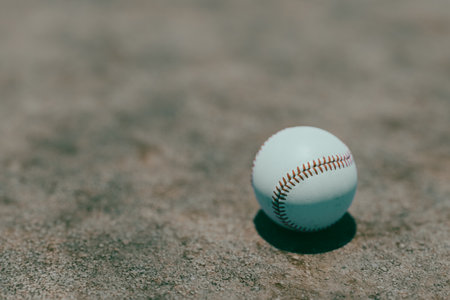 The background of a baseball on the ground, 3d renderingの写真素材