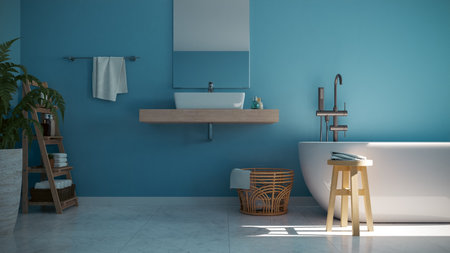 Modern Home Bathroom Interior design, 3d renderingの写真素材