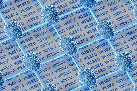 Concept of web3.0's network connected individually by artificial intelligence, 3d rendering