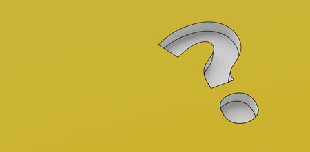 Concept background with minimal question mark symbol, 3d rendering