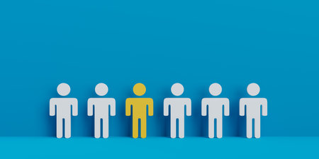 Concept background that expresses people who want to get a job with pictograms, 3d renderingの写真素材