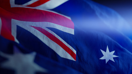 Australia Waving National Flag,3d renderingの写真素材