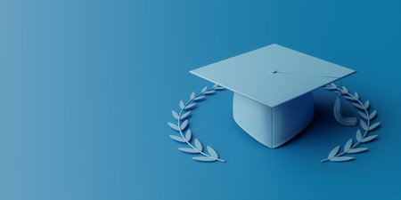 Curriculum graduation ceremony concept background, 3d renderingの写真素材