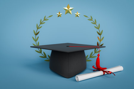 Curriculum graduation ceremony concept background, 3d renderingの写真素材