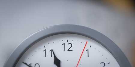 Close-up background of the 12 o'clock part of the clock, 3d renderingの写真素材