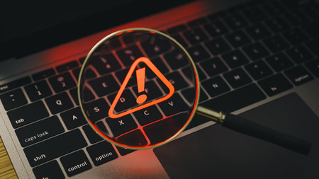 The concept of a computer being hacked with malware installed on it. 3d renderingの写真素材