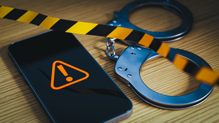 Concept of being scammed by cell phone.3d renderingの写真素材