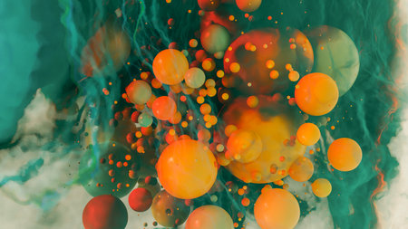 Many colorful spheres Abstract backgrounds. 3d rendering