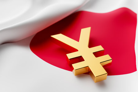 concepts of Bank of Japan's Interest rate cut. 3d renderingの写真素材