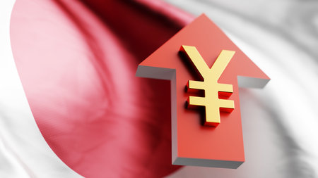 bank of japan interest rate raising concepts. 3d renderingの写真素材