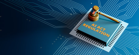 Artificial Intelligence Act Regulation concepts. 3d rendering