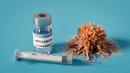 Cancer cells and newly developed anticancer treatments. 3d renderingの写真素材