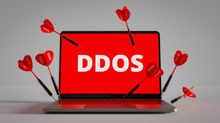 Concept of receiving ddos attack through internet. 3d renderingの写真素材