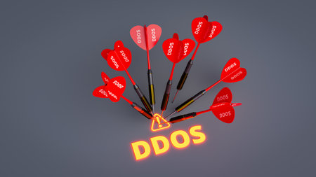 Concept of receiving ddos attack through internet. 3d renderingの写真素材