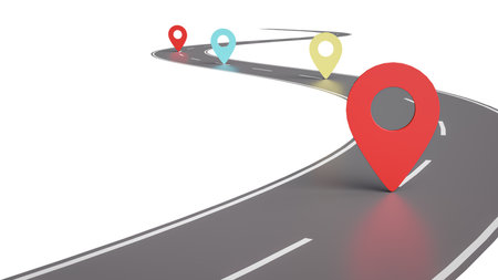 Roadmap for plan implementation and markers installed along the way. 3d renderingの写真素材
