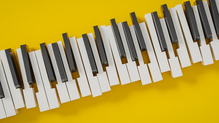 piano keyboard concepts backgrounds. 3d renderingの写真素材