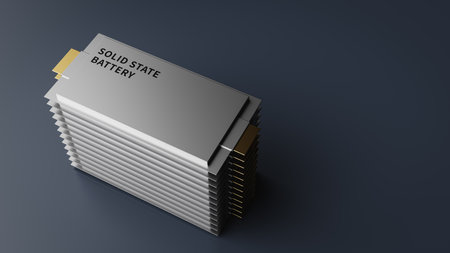 solid state battery concept backgrounds.3d renderingの写真素材