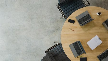 workspace office desk topview backgrounds. 3d rendering