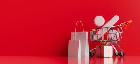 Background for discount period concept of online shopping.3d renderingの写真素材