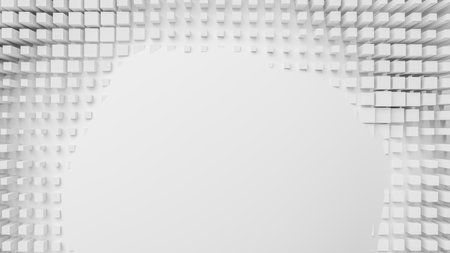 An abstract copy space background with randomly sized white squaresの写真素材