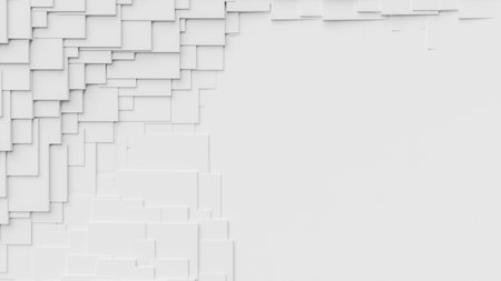 An abstract copy space background with randomly sized white squaresの写真素材