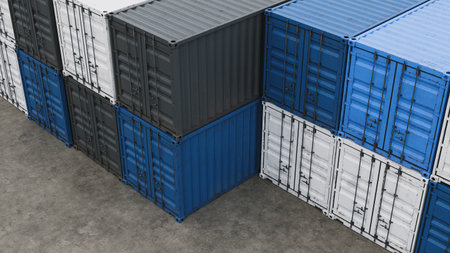 Shipping Containers for Logistics and Global Trade Concept