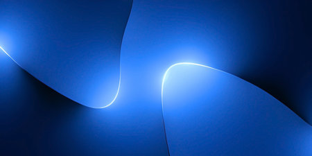 Abstract blue background with lines and waves, 3d rendering. Computer digital drawing.の素材