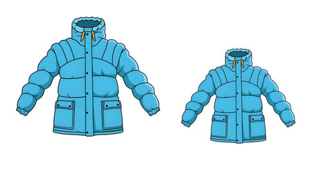 Winter jacket. Vector illustration isolated on a white background.のイラスト素材